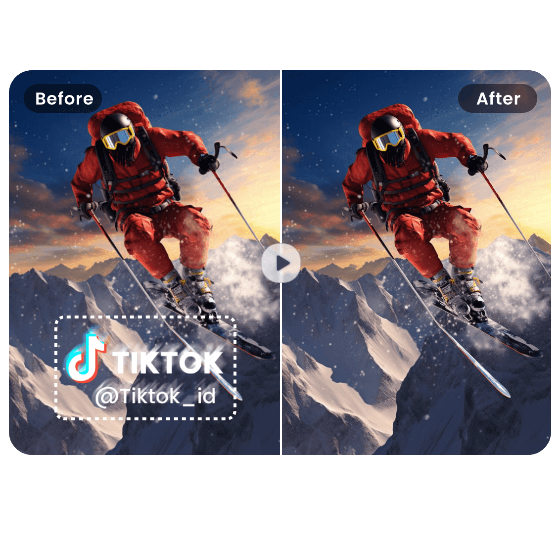 Remove moving watermarks example